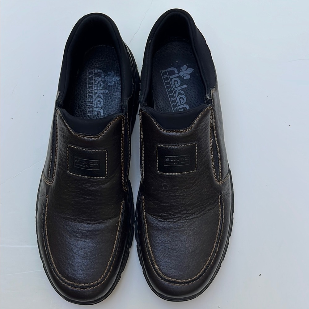 Rieker Walnut Brown Loafers Slip-On Shoes with Rubber Sole